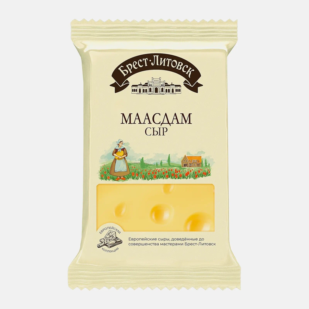 Сыр Брест-Литовск Маасдам 45% 200г