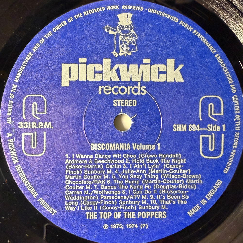 The Top Of The Poppers – Disco Mania Vol. 1 (Англия 1975г.)