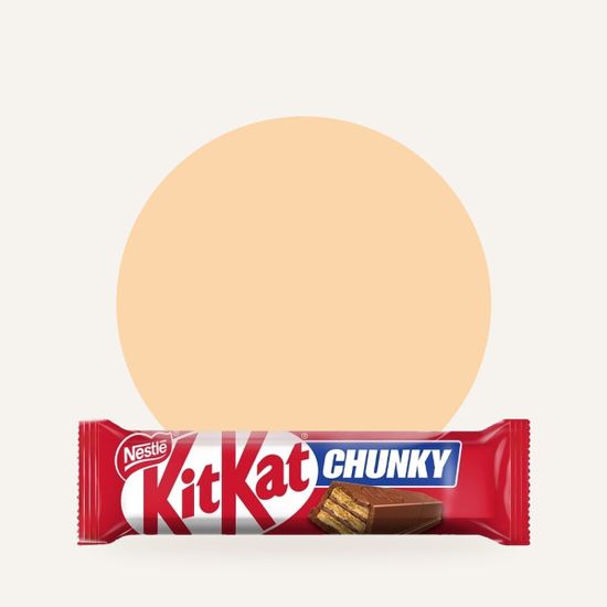 Шоколадный батончик KitKat — на фирменном фоне OH MY GEEK