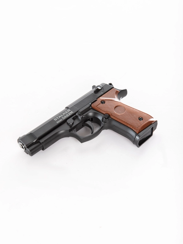 Пистолет пневм. Stalker SA92M Spring (аналог Beretta 92), к.6мм,мет.корп. маг.8шар,