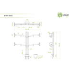 ErgoFount BTFS-402C Настольное крепление для 4 мониторов диагональю до 24'' с шарнирными двухколенными вылетами, конфигурацией 2х2 и зажимом к столу типа "С". Цвет - серебристый
