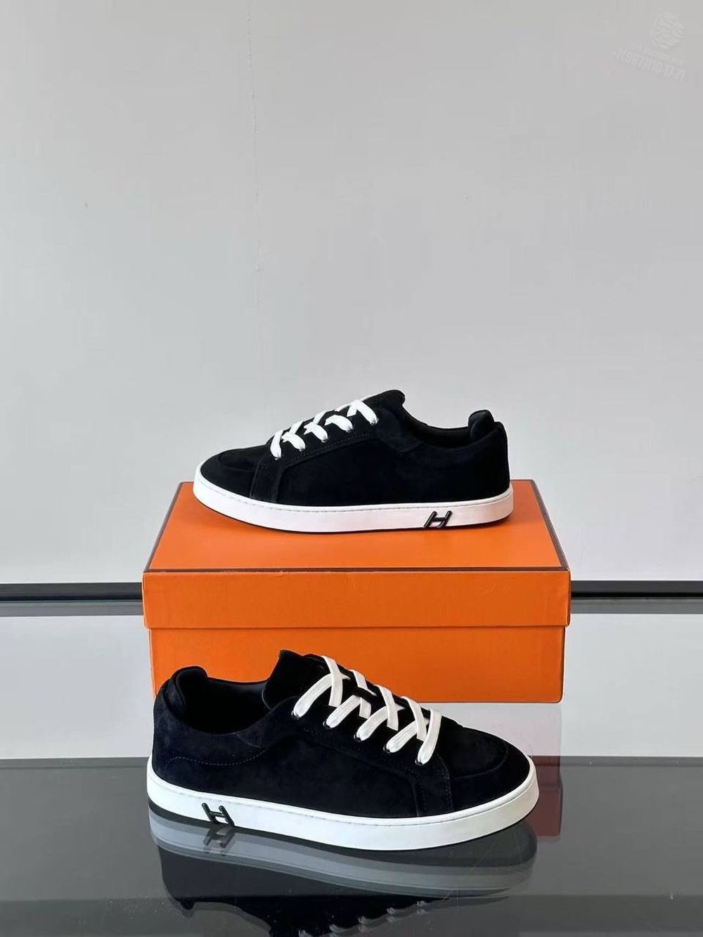 Кеды Hermes Quicker Sneaker Черные замшевые