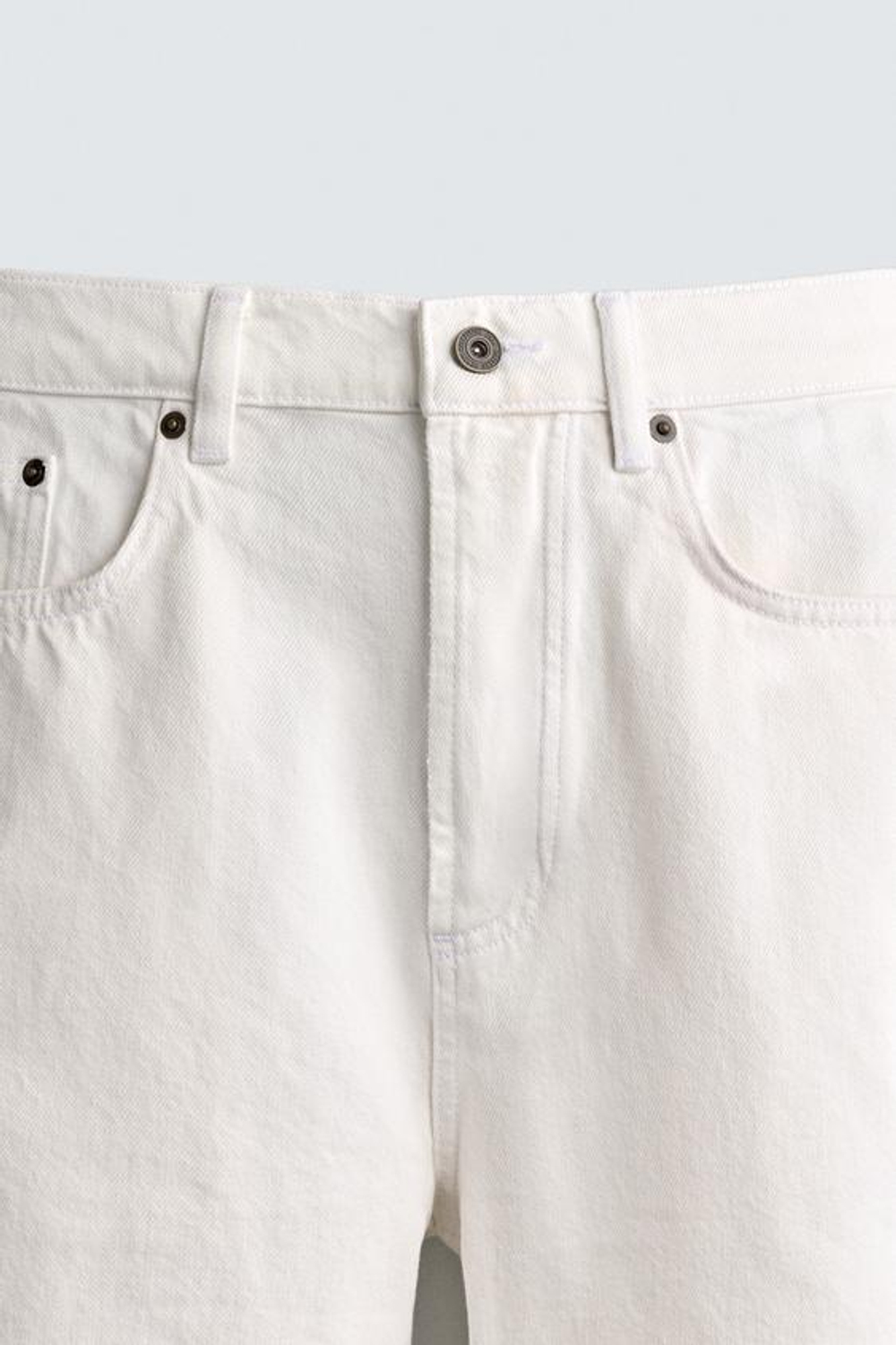 ZARA ДЖИНСЫ STRAIGHT ДЛИНОЙ ДО ЩИКОЛОТКИ, БЕЛЫЙ