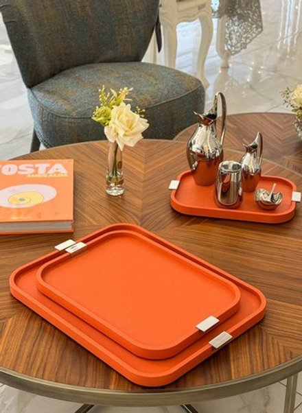 Поднос Giobagnara Puccini Chrome/Mango, 49 x 36.5 см