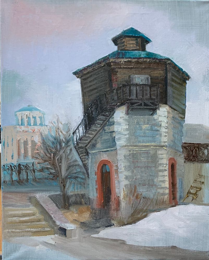 открытка "Водонапорная башня" Екатеринбурга(живопись Инны Кокорниковой)
