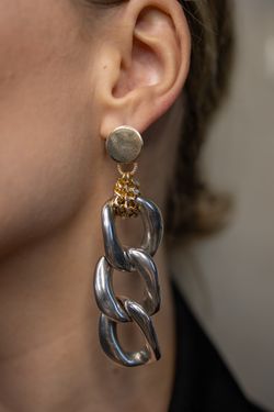 Серьги Итальянское золото со звеньями