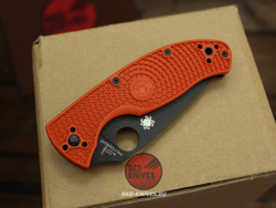 Нож Spyderco Tenacious LTW - оранж. рук., черный клинок RK-497