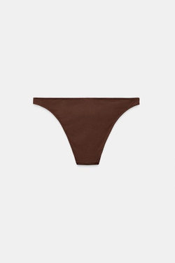 ZARA ОДНОТОННЫЕ ПЛАВКИ-БИКИНИ, КОРИЧНЕВЫЙ