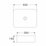 Раковина накладная на столешницу WAVE КВАДРО/QUADRO 500*390*140 ш*г*в без перелива,белый,прямоуг