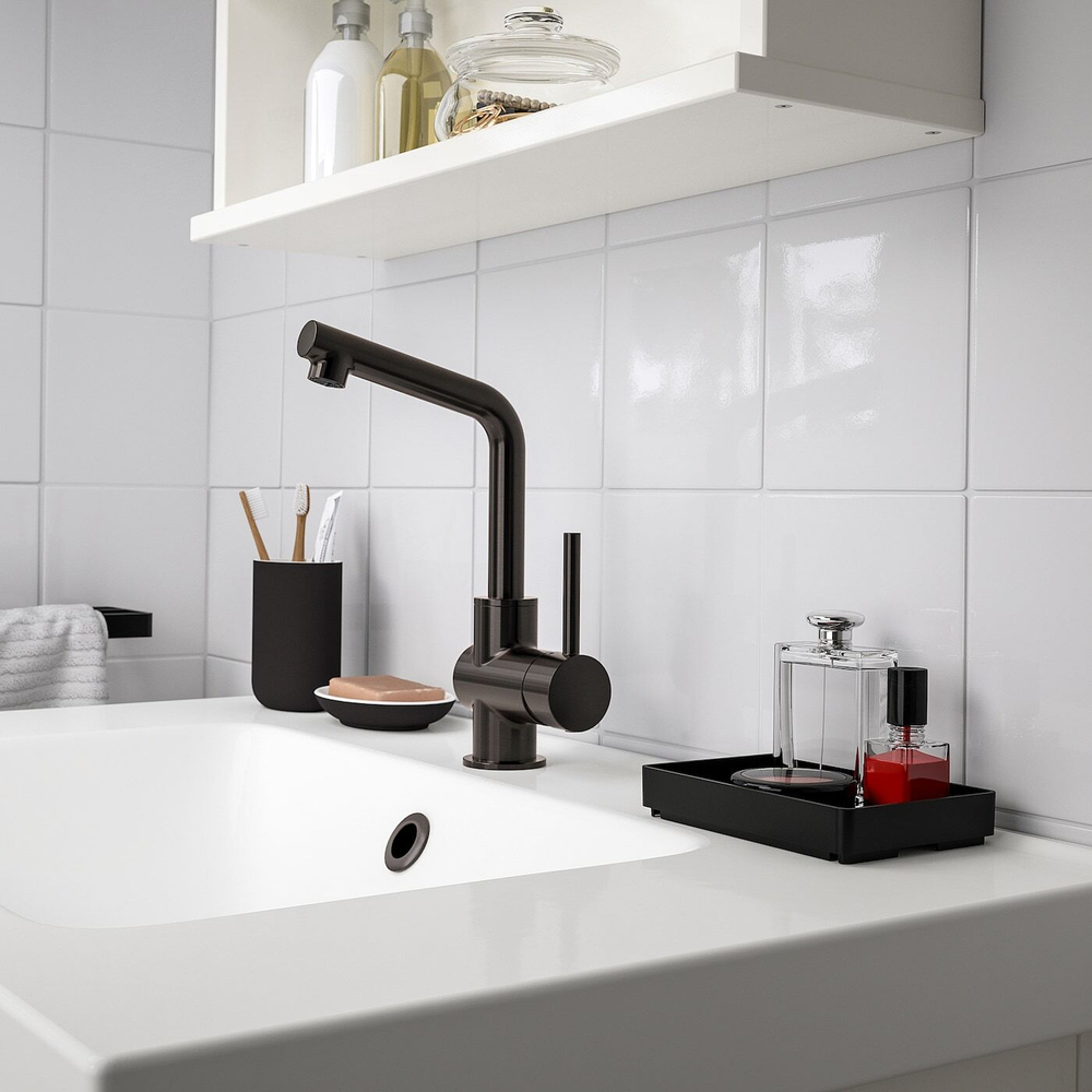 IKEA SKOGSVIKEN  (ИКЕА СКОГСВИКЕН)  -  Поднос, черный, 10x15 см