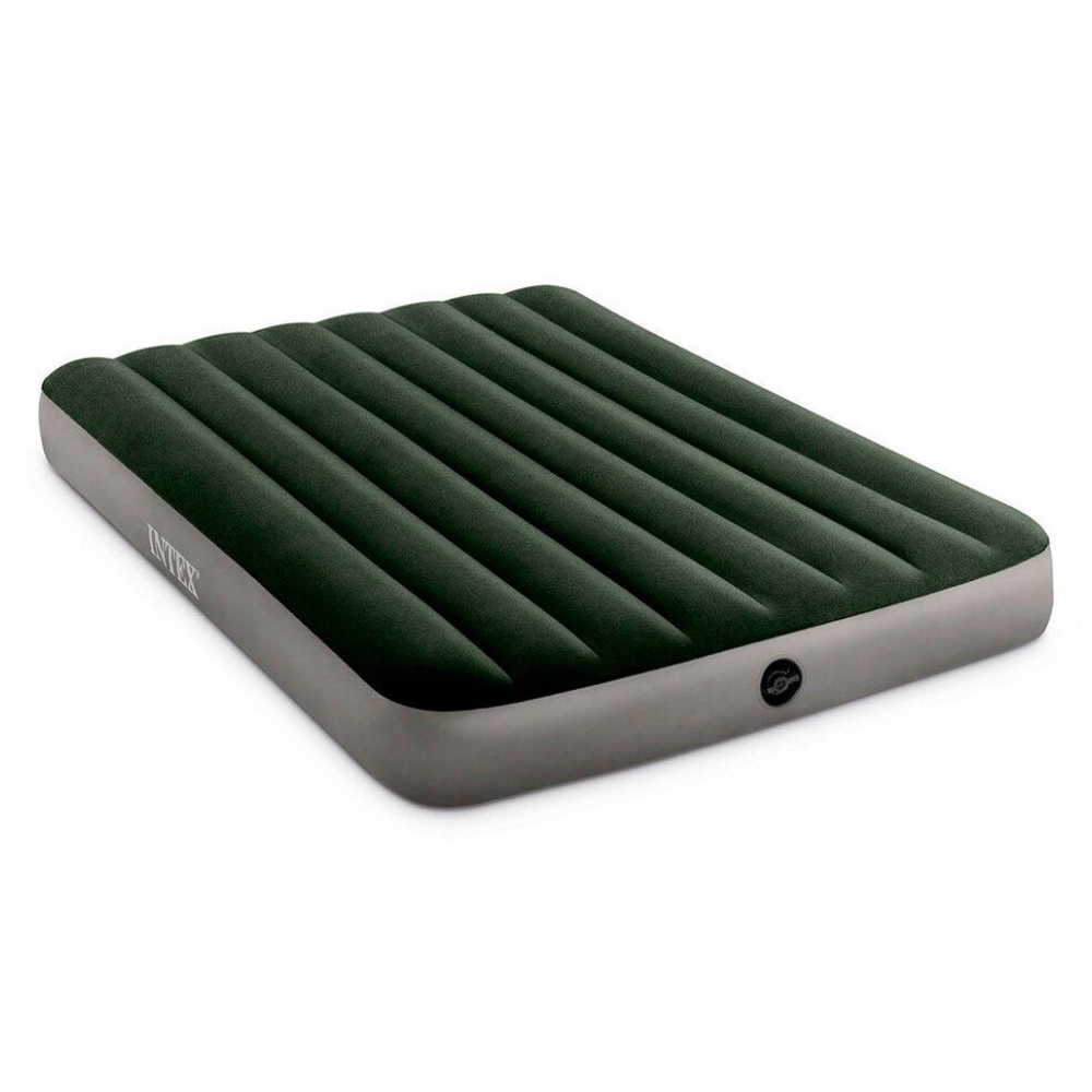 Двуспальный надувной матрас Intex Single-High Airbed (Queen), 152х203х25 см, со встроенным насосом от батареек