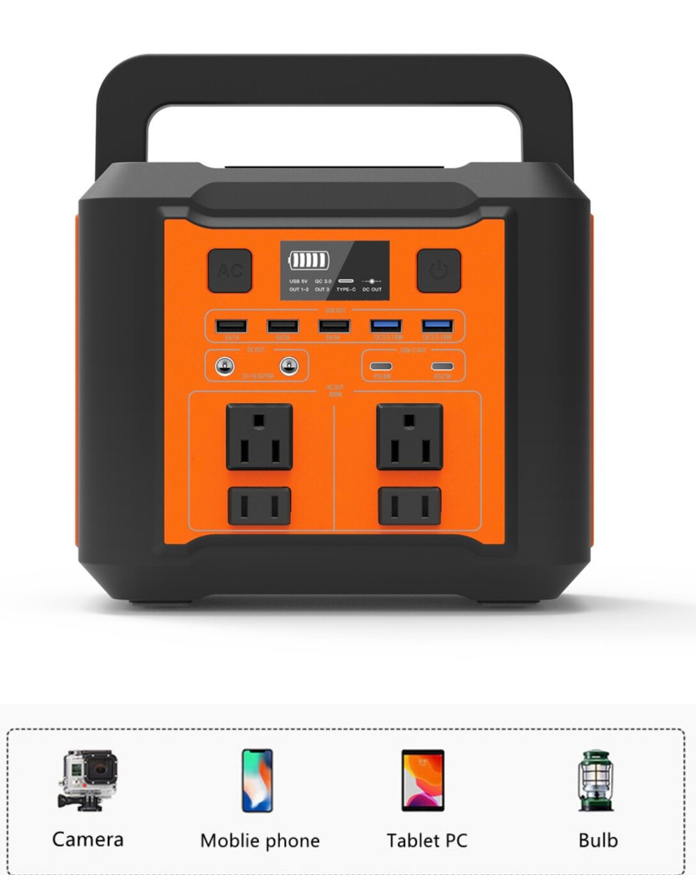 Электростанция портативная 220В 296Wh(20Ah/14.8V) 300W T300 GKFLY