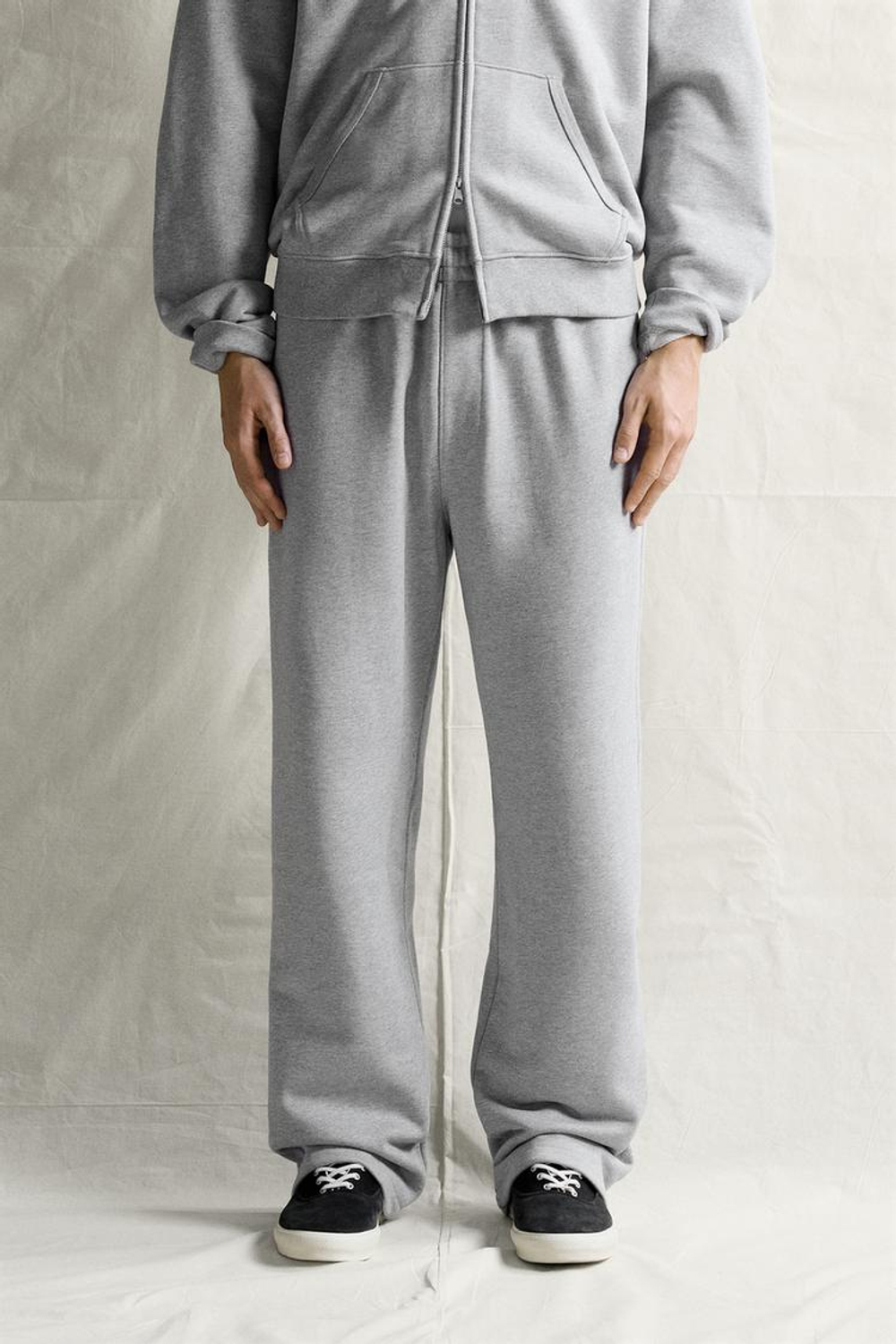 ZARA БРЮКИ-ДЖОГГЕРЫ RELAXED FIT, СЕРЫЙ МЕЛАНЖ