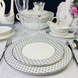 Lenardi 145-403 Набор из 6 тарелок 22см EARL GREY в под.уп.(х10)Костяной фарфор