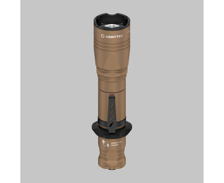 Фонарь светодиодный тактический Armytek Dobermann Pro Magnet USB, 1500 лм, холодный свет, песочный