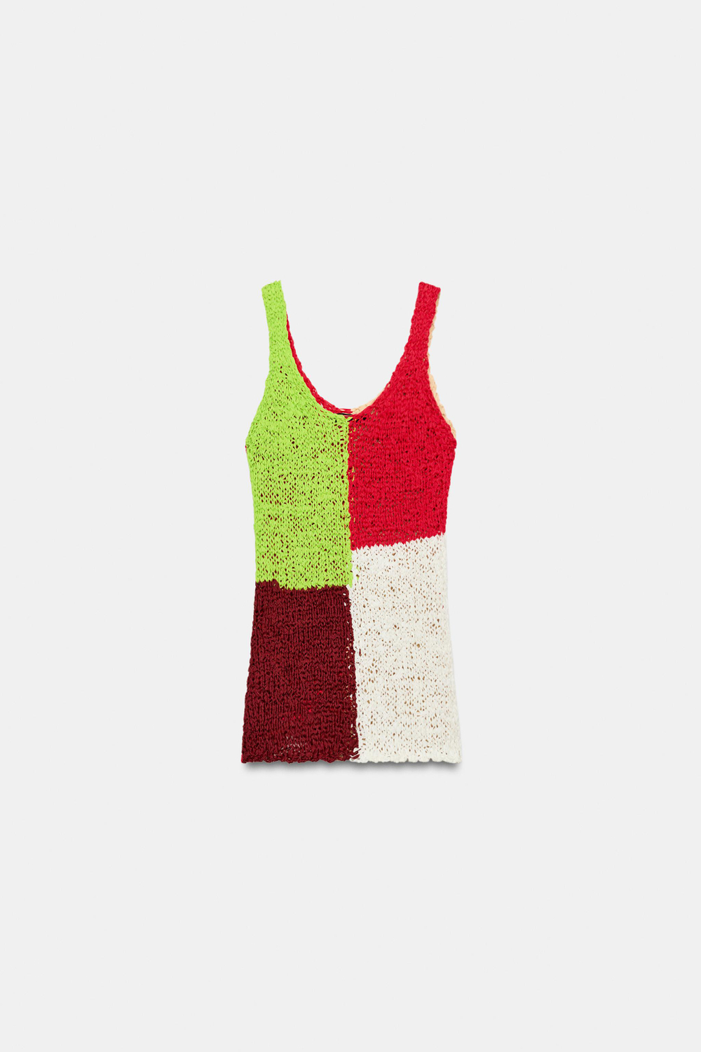 ТРИКОТАЖНЫЙ ТОП В СТИЛЕ COLOR BLOCK — ZARA