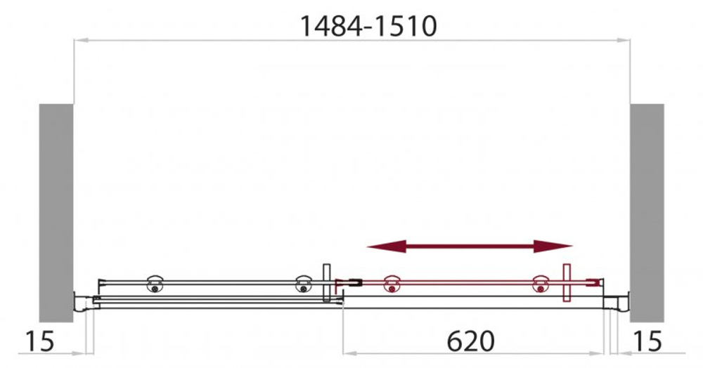 Дверь в проём BelBagno UNO-BF-1-150-C-Cr