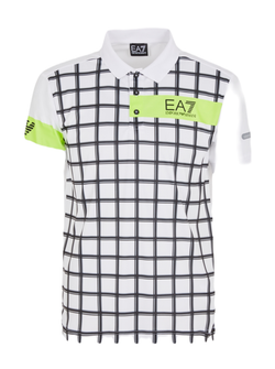Мужское теннисное поло EA7 Man Jersey Polo Shirt - белый