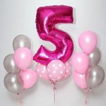 Шар (40"/102 см) Цифра, 5, Фуше, 1 шт. в упак.