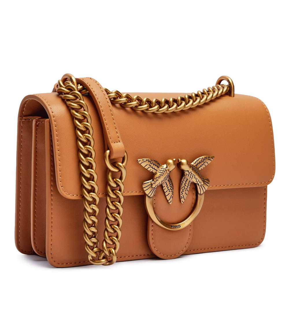 Кожаная сумка через плечо LOVE ONE MINI Pinko - коричневый(100074 A0F1)