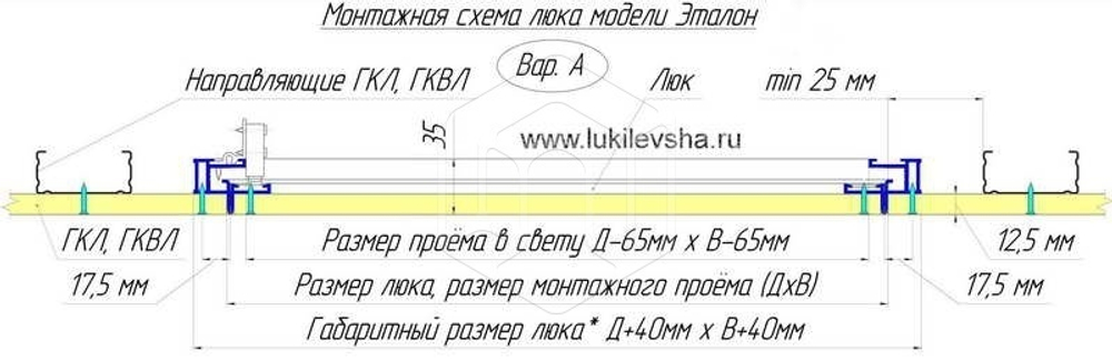 Люк под покраску Эталон 300х 600