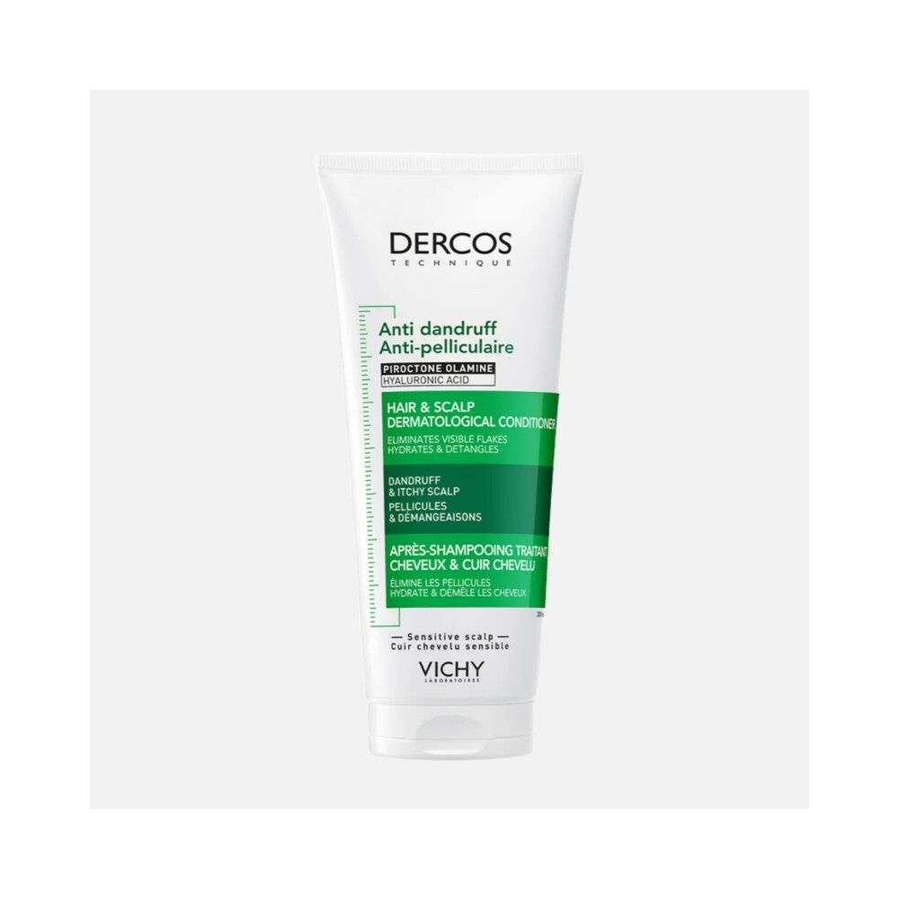 Vichy Dercos Anti-Dandruff Увлажняющий кондиционер против перхоти для волос и кожи головы, 200 мл