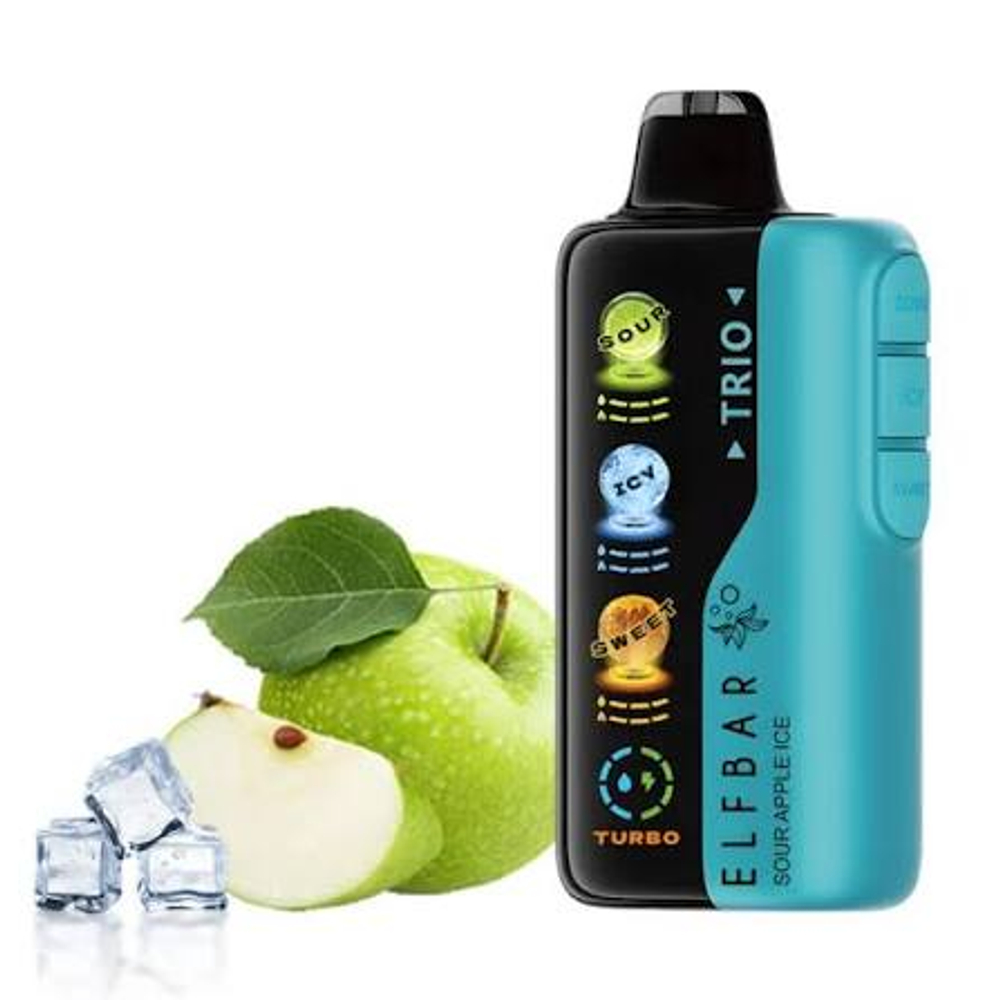 ELFBAR TRIO 40000 - SOUR APPLE ICE (5%)