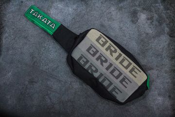 JDM сумка на пояс Bride с зелёным ремнём Takata