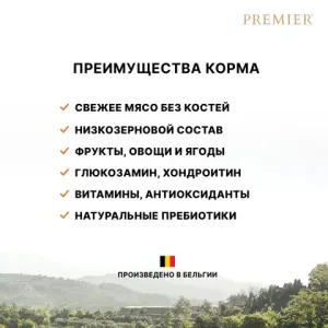 Сухой корм Premier Cat Lamb&Turkey Adult Large для кошек крупных пород из свежего мяса ягненка с индейкой