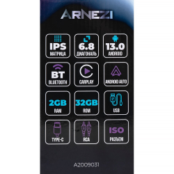 Автомагнитола ARNEZI Smart A2 1Din Android 13 2Gb/32Gb (Android, Car Play), , Max Вт ARNEZI A2009031