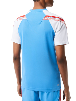 Футболка мужская теннисная Lacoste SPORT Regular Fit Logo Stripe T-shirt - blue