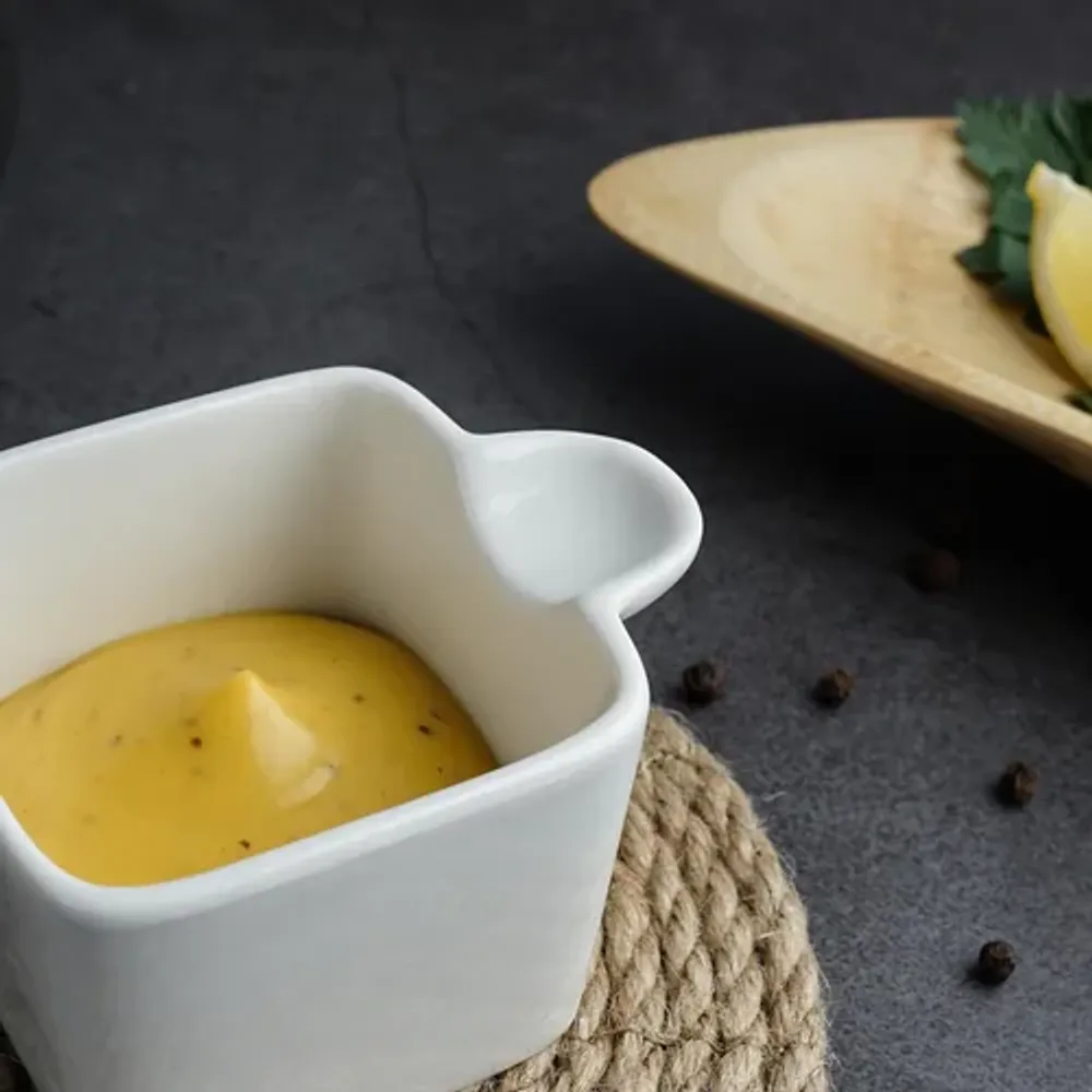 Соусник 70 мл 7,5*6 см h4,5 см Mini Mix прямоуг. с ручкой белый фарфор P.L. Proff Cuisine [6]
