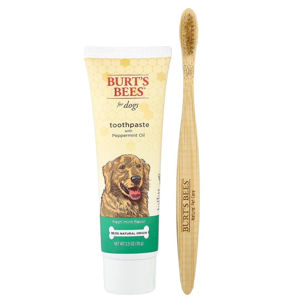 Burt's Bees, Набор для ухода за полостью рта, для собак, набор из 2 предметов