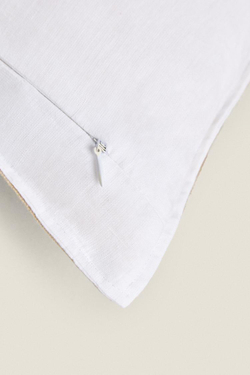 ZARA HOME ЧЕХОЛ ДЛЯ ДЕКОРАТИВНОЙ ПОДУШКИ С КОНТРАСТНОЙ СТРОЧКОЙ, БЕЛЫЙ