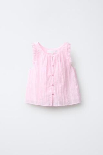 ZARA ТОП ИЗ РЕЛЬЕФНОЙ ТКАНИ, РОЗОВЫЙ