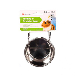 Flamingo Миска с держателем для клетки AVARO HOOK INOX 10см, 290мл