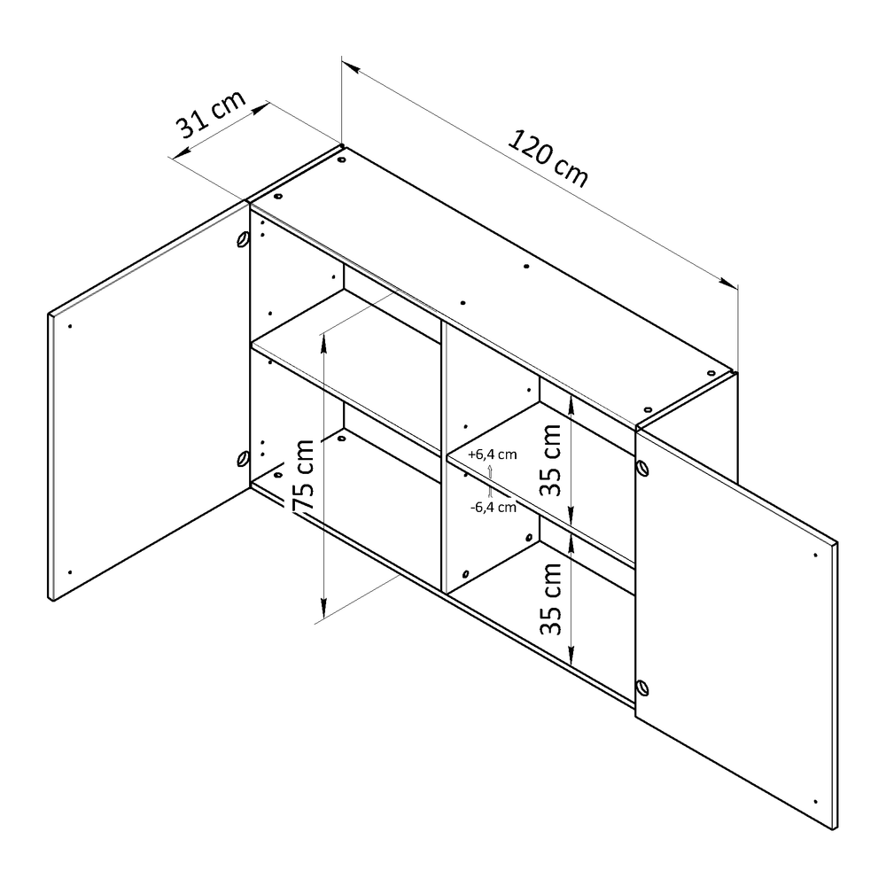 Модуль кухонный навесной, 120х31х75, Кнок, кухонный гарнитур, белый, IKEA, KNOXHULT