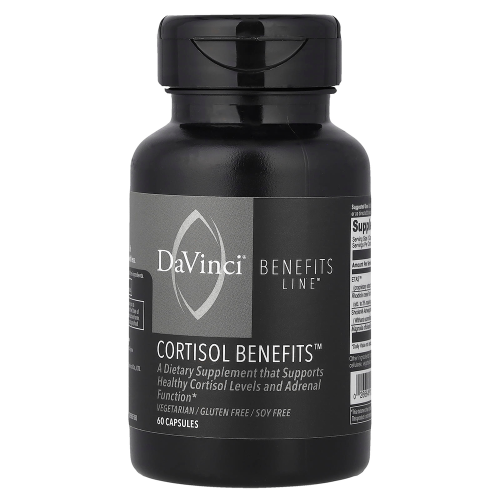 DaVinci Laboratories, Benefits Line, преимущества кортизола, 60 капсул