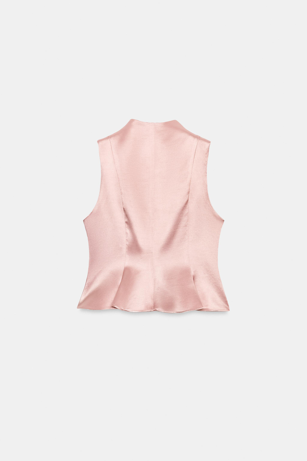 ZARA АТЛАСНЫЙ ТОП С ДЕКОРАТИВНЫМИ ПУГОВИЦАМИ, РОЗОВЫЙ