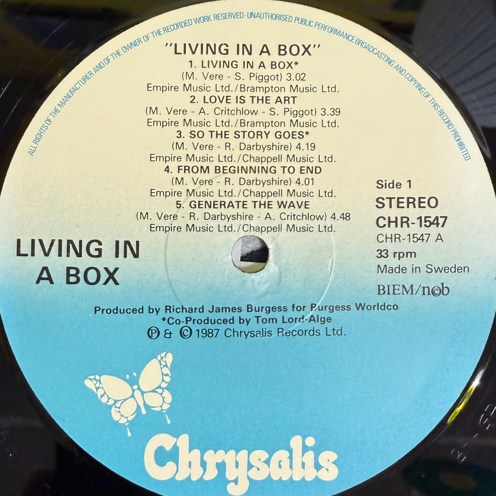 Living In A Box - Living In A Box (Скандинавия 1987г.)