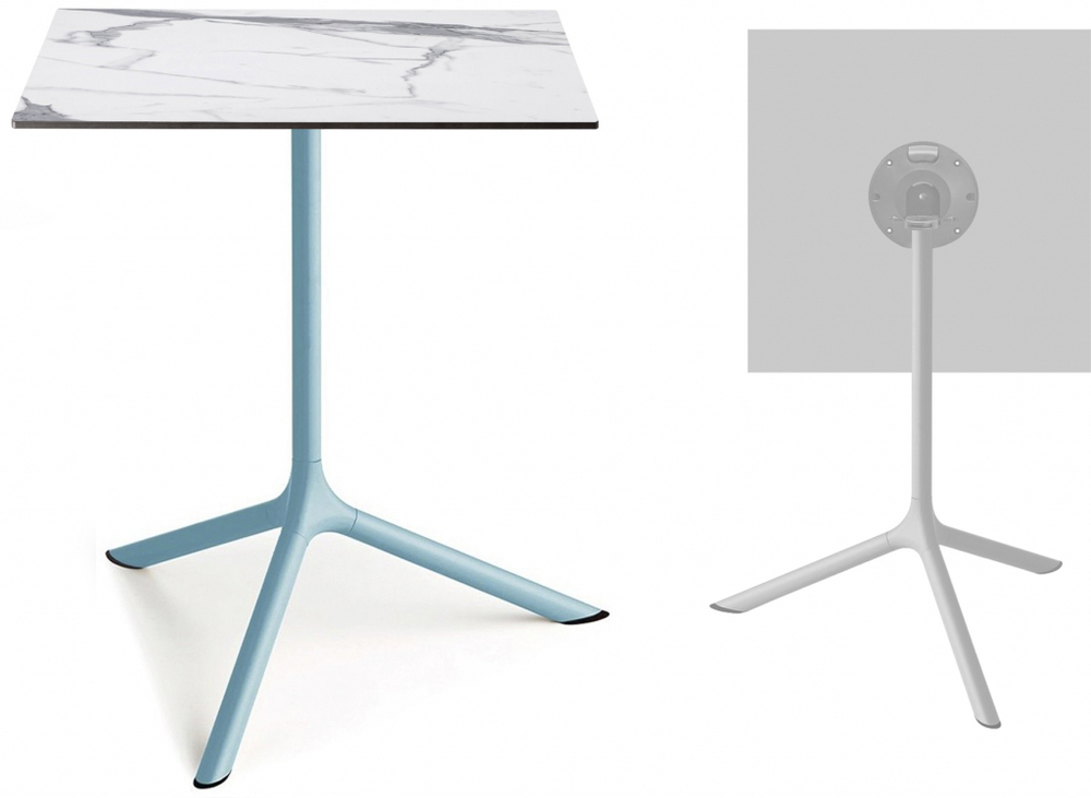 Стол ламинированный обеденный складной Scab Design Tripe Maxi Folding, голубой, белый мрамор Каррара