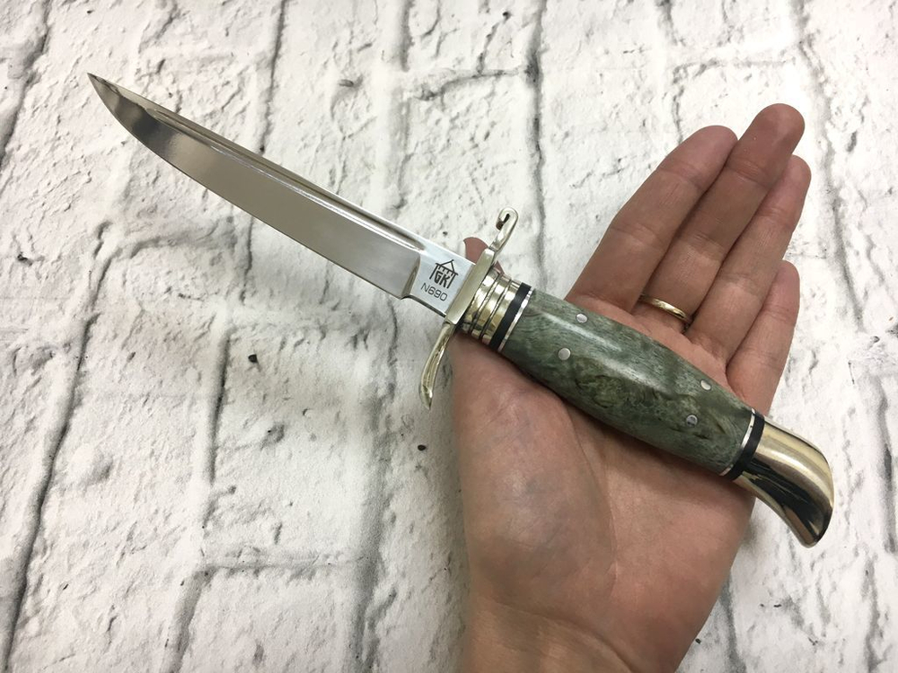 Финка НКВД, N690, стабилизированная карельская береза