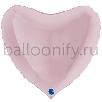 Фольгированная фигура, сердце, 36"/91СМ Пастель Pink