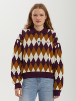 Женская Рубашка Diamond Jacquard Knitted