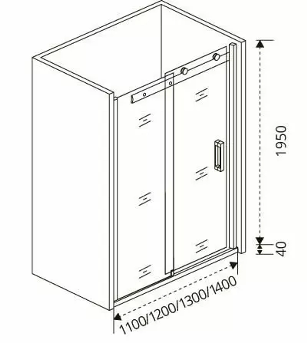 Душевая дверь в нишу Bas Puerta WTW 130*198 c поддоном 3см