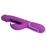 Фиолетовый вибратор-кролик 23,2см с фингерингом Pretty Love Twinkled Tenderness Kampas Flicking Vibrator Rabbit BW-500025-3