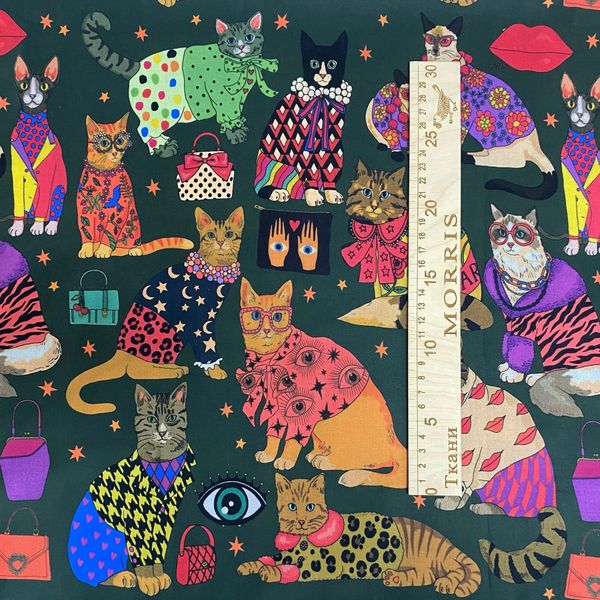 СТИЛЬНЫЕ КОТЫ, 100% хлопок Handmade Fabrics 8