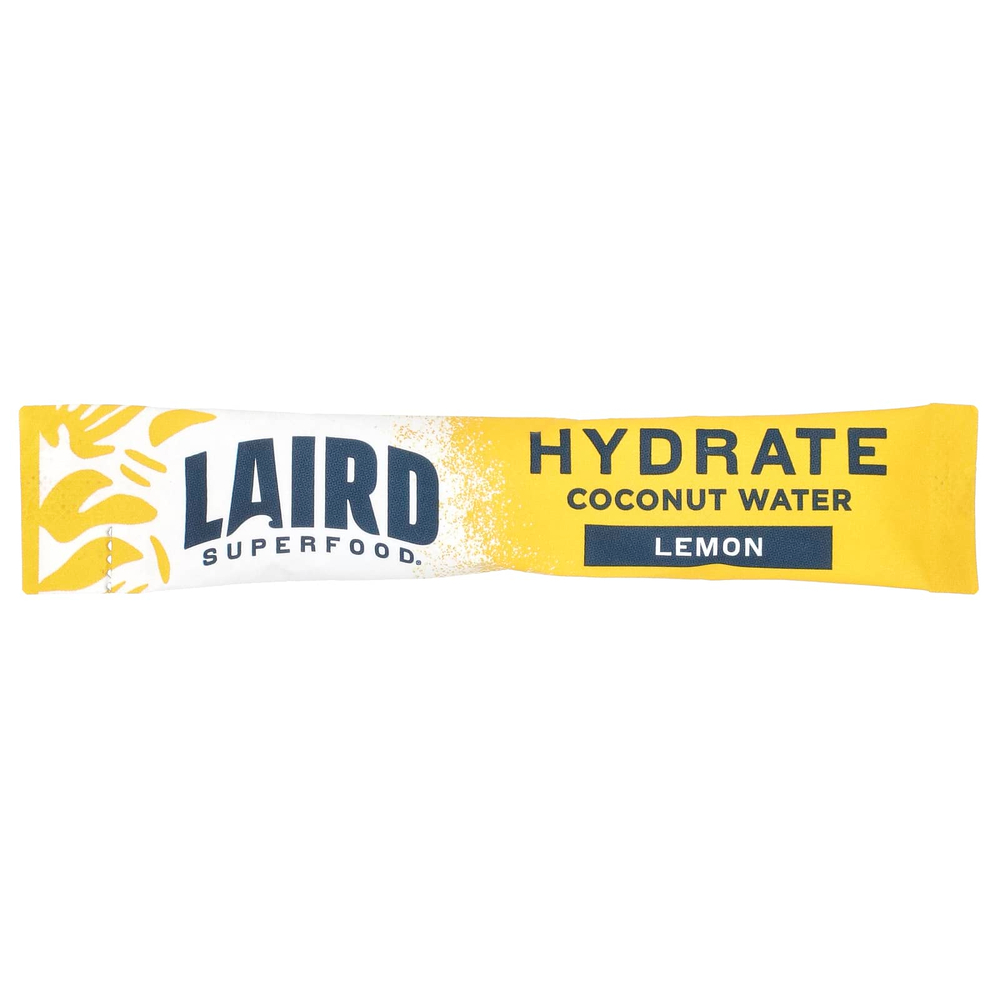 Laird Superfood, Hydrate Coconut Water, смесь для приготовления электролитов, лимон, 10 пакетиков по 9 г (0,3 унции)