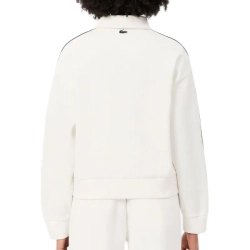 Женская Кофта теннисная Lacoste Tennis Heritage Zipped Badge Accent - white/navy blue