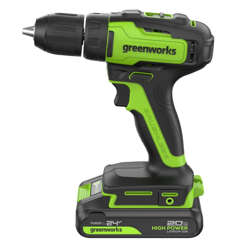 Дрель-шуруповерт акк. Greenworks GD24DD35, 24V, б/щет, 29/35Нм,2x2Ач,ЗУ,кор (3704007CUC)